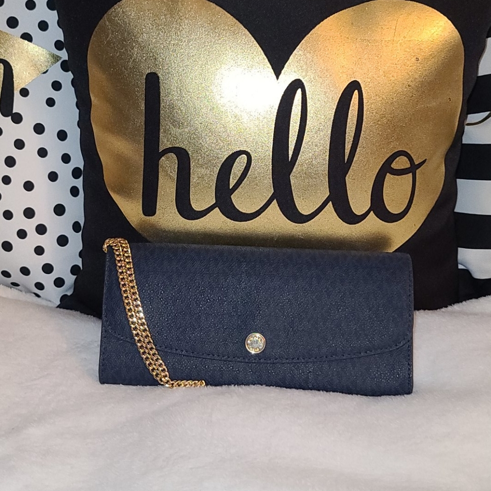 Michael Kors Dark Blue Clutch Bag